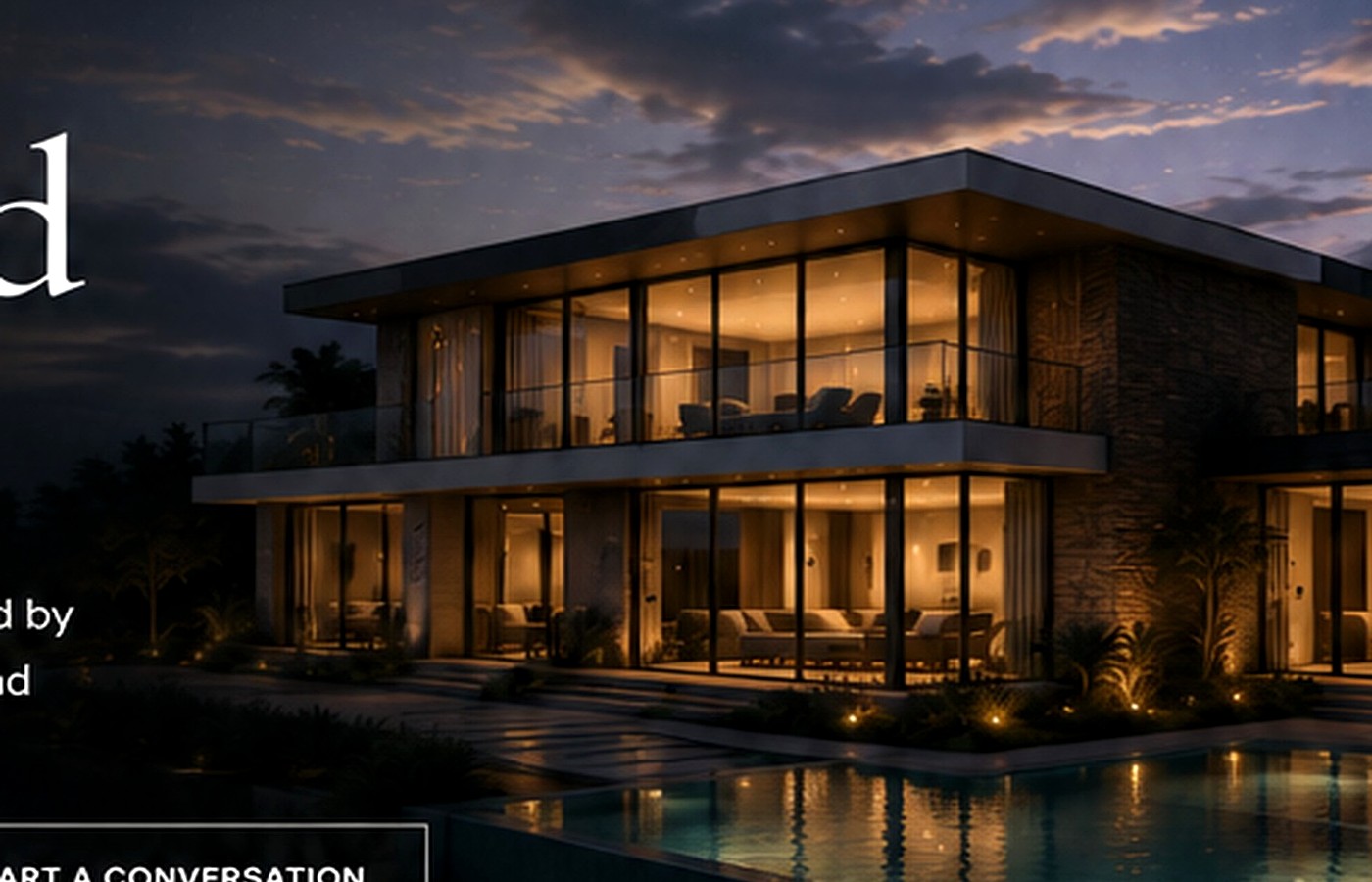 Luxury residence at dusk